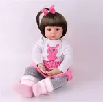 Ecost prekė po grąžinimo Anyee 60 cm Reborn Baby Girl gyvas rankų darbo mink&scaron;tas silikoninis vinilo