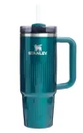 Stanley The Quencher H2.0 Fluted Thermos mug with straw 0.89L Glossy teal