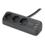 Digitus 3-way office socket strip with 2x USB-A and 1x USB-C connections | DA-70625