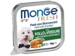 Monge Fresh pa&scaron;tetas &scaron;unims su vi&scaron;tienos gabalėliais ir daržovėmis100g