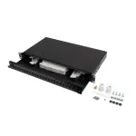 Lanberg Rackmount 19" 1U Fiber Patch panel 24xSC Simplex/24XLC Duplex Black with Accessories | FOP1-24SS-LDB