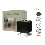 Mill | Heater | CUS1800MECBA | PTC Fan | 1800 W | Suitable for rooms up to 30 m&sup2; | Black