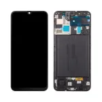 Ekranas Samsung A505 A50 su lietimui jautriu stikliuku ir rėmeliu originalus Black (service pack)
