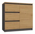 Topeshop 1D3S ANT/ART BA KPL chest of drawers