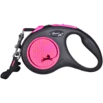 FLEXI New Neon Tape rožinis pavadėlis S-5m iki 15kg
