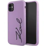 Karl Lagerfeld KLHCN61SKSVGU Silicone Signature Hardcase for iPhone 11 / Xr 6.1" / purple