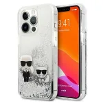 Karl Lagerfeld KLHCP13XGKCS Liquid Glitter Karl&Choupette Hardcase for iPhone 13 Pro Max 6.7" / silver