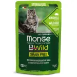 Monge BWild kons. pa&scaron;aras sterelizuotoms katėms su &scaron;erniena ir daržovėmis padaže 85g
