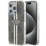 Guess GUHCP15LH4PSEGW Hardcase IML 4G Gold Stripe for iPhone 15 Pro 6.1" / brown