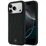 Mercedes Leather Crossed Lines MagSafe for iPhone 18 Pro Max/17 Pro Max / black