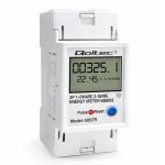 Qoltec Single-phase electronic energy consumption meter for DIN rail | RESET | periodic and continuous meter | 230V | 60A | LCD | LED | 2P