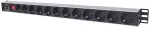 Intellinet Vertical Rackmount 12-Output Power Distribution Unit (PDU), EU CEE 7/3 Outlets, With On/Off Switch and Overload Protection, Built-in 1.8m Power Cord with EU CEE 7/4 Plug