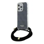Guess GUHCP15LHC4SEK Crossbody Cord 4G Print Hardcase for iPhone 15 Pro 6.1" / black