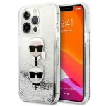 Karl Lagerfeld KLHCP13XKICGLS Hardcase Liquid Glitter Karl&Chou for iPhone 13 Pro Max 6,7" / silver