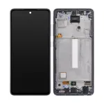 Ekranas Samsung A525 A52 4G/A526 A52 5G su lietimui jautriu stikliuku ir rėmeliu originalus Awesome Black (service pack)
