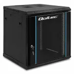 Qoltec RACK Cabinet 19 "| 12U | 600 x 635 x 600 | Tempered doors | Hanging | Steel case | Lock | Black