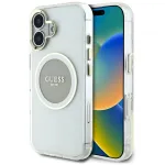 Case Guess IML Metal Colored Circle Classic Logo MagSafe for iPhone 16 / grey