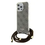 Guess GUHCP15LHC4SEW Hardcase Crossbody Cord 4G Print for iPhone 15 Pro 6.1" / brown