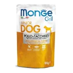 Monge Grill konservuotas pa&scaron;aras jauniems &scaron;unims su vi&scaron;tiena ir kalakutiena 100g