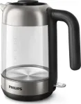Philips | Kettle | HD9339/80 | Electric | 2200 W | 1.7 L | Stainless steel/Glass | 360&deg; rotational base | Black/Silver