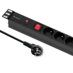 Qoltec Overvoltage power strip for RACK 19" with CB | 1U | 16A | PDU | 6xFRENCH | 2m