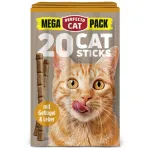 Perfecto Cat MEGA PACK skanėstai katėms lazdelės su pauk&scaron;tiena ir kepenimis, 20 vnt (100g)