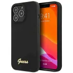 Guess GUHCP13XLSLMGBK Silicone Script Gold Logo Hardcase for iPhone 13 Pro Max 6.7" / black