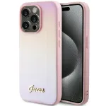 Guess GUHCP15LPSAIRSP Saffiano Iridescent Script Hardcase for iPhone 15 Pro 6.1" / pink