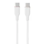 Silikoninis kabelis USB Type-C - Type-C, 100W (baltas, 1m)