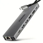 AXAGON USB-C 5Gbps DUAL 4K DISPLAY 7in1 Hub | HMC-7HX2