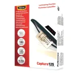 Fellowes | Laminating Pouch - 65x95mm | Glossy | Ideal for identity cards, credit cards, business cards and visitor cards; Capture 125 Micron thickness - providing an advanced level of document protection; Pack size of 100; Compatible with all lamina ...
