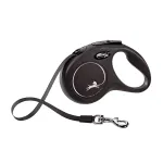 FLEXI New Classic Tape juodas pavadėlis S-5m iki 15kg