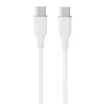 Silikoninis kabelis USB Type-C - Type-C, 100W (baltas, 3m)