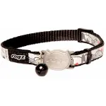 ROGZ Reflecto antkaklis katei juodas su katėm 11mm 20-31cm