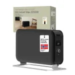 Mill Instant Max Led Portable Heater | CO2200LEDMAXBLACK | Convection Heater | 2200 W | Number of power levels 3 | Suitable for rooms up to 5-30 m&sup2; | Black