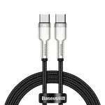 Baseus Cafule Metal 100W 2.0m USB-C - USB-C kabelis duomenų perdavimui ir krovimui, juodas / sidabrinis
