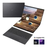 Asus | Zenbook Duo UX8407AA-SN066W | Moher Gray | 14 " | OLED | Touchscreen | 2.8K | 2880 x 1800 pixels | 144 Hz | Anti-Reflective | Intel Core Ultra X9 | 378H | 32 GB | LPDDR5X | Solid-state drive capacity 2000 GB | Intel Arc Graphics | Windows 11 P ...