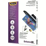 Fellowes | Laminating Pouch PREMIUM | A4 | Clear | Enhance 80 Micron thickness, 216x303 mm - A4, 100 pcs; Unique directional arrow quality mark disappears when laminated.