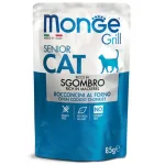 Monge Grill Senior konservuotas pa&scaron;aras senyvoms katėms su skumbre 85g