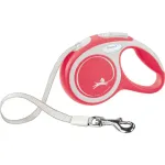 FLEXI Comfort Tape baltas/rožinis pavadėlis XS-3m iki 12kg