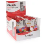 CAMON katėms 4 mink&scaron;ti spalvoti kamuoliukai su katžole 3.5cm