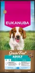 Eukanuba Grain Free Adult S/M begrūdis sausas maistas mažų ir vidutinių veislių &scaron;unims su žuvimi, 12 kg