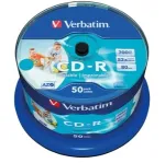 Verbatim Blank CD-R AZO  700MB 1x- 52x Wide Printable non ID,50 Pack Spindle