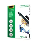 Fellowes | Laminating Pouch | A4 | Clear | Thickness: 100 micron, Qty Per Pack: 100 pcs; Ideal for notices, craft materials, signage and frequently handled documents; Compatible with all laminator brands