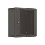 Lanberg Rack Cabinet 19" Wall-Mount 12U/540X350 (Flat Pack) with Glass Door, Black | Lanberg