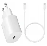 Įkroviklis Samsung EP-TA800NW 25W + Type-C kabelis 25W baltas