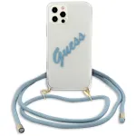 Guess GUHCP12LCRTVSBL Hardcase Script Vintage for iPhone 12 Pro Max 6.7" / blue