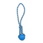PET NOVA TPR BLUE kamuoliukas su virve 40cm 2vnt