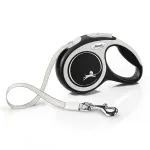 FLEXI Comfort Tape baltas/juodas pavadėlis XS-3m iki 12kg