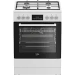 BEKO Cooker | FBM62330GWDTN | Hob type Gas | Oven type Electric | White | Width 60 cm | Depth 60 cm | Grilling | LED | Energy efficiency class A | 72 L